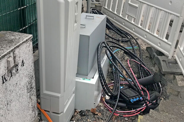 Telekom-Baustelle an der Ecke Am Lehmacker / Rissenhofstraße in Wickede ARCHIVFOTO: ANDREAS DUNKER