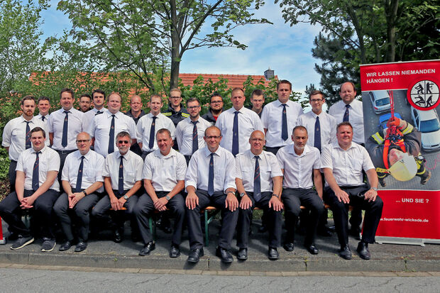 Feuerwehrleute der Löschgruppe Echthausen ARCHIVFOTO: ANDREAS DUNKER