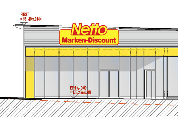 Auf dem bisherigen Gelände der Spedition Bauerdick soll ein Netto-Marken-Discount entstehen GRAFIK: GEMEINDE