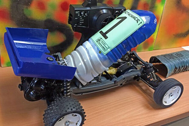 Der Modell-Rennwagen der Sekundarschüler FOTO: SKW