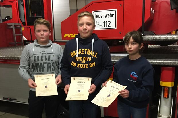 Mit der "Jugendflamme" ausgezeichnet FOTO: FEUERWEHR WICKEDE (RUHR)