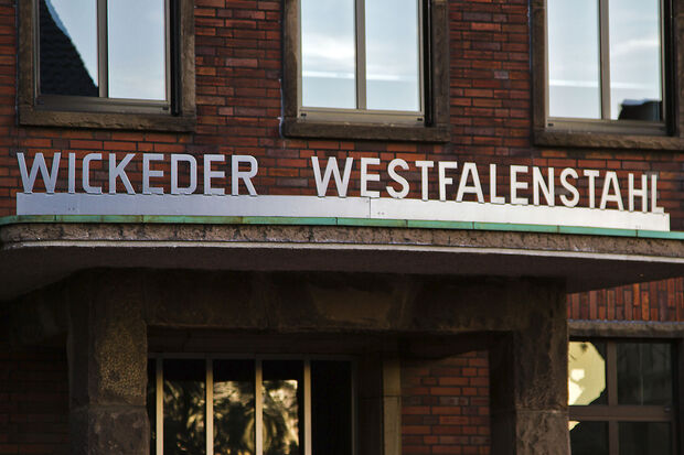 Der Eingang des Hauptsitzes der Firma "Wickeder Westfalenstahl" in Wickede (Ruhr) ARCHIVFOTO: ANDREAS DUNKER