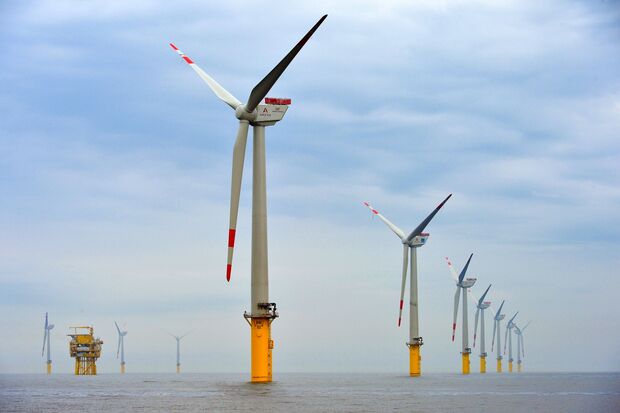 Hochsee-Windpark in der Nähe der Nordsee-Insel Borkum SYMBOLFOTO: STADTWERKE FRÖNDENBERG