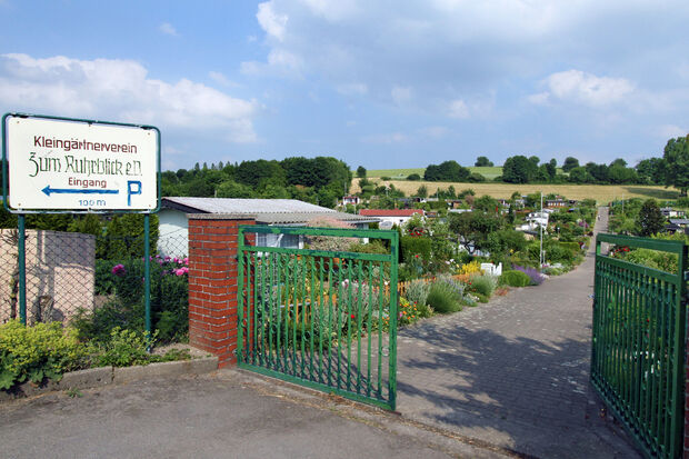 Eingang zur Kleingartenanlage „ Zum Ruhrblick“ in Wiehagen FOTO: ANDREAS DUNKER
