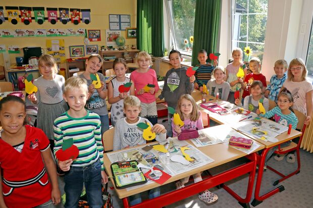Schüler der Engelhard-Grundschule an dem Tag der offenen Tür in Wickede FOTO: ANDREAS DUNKER